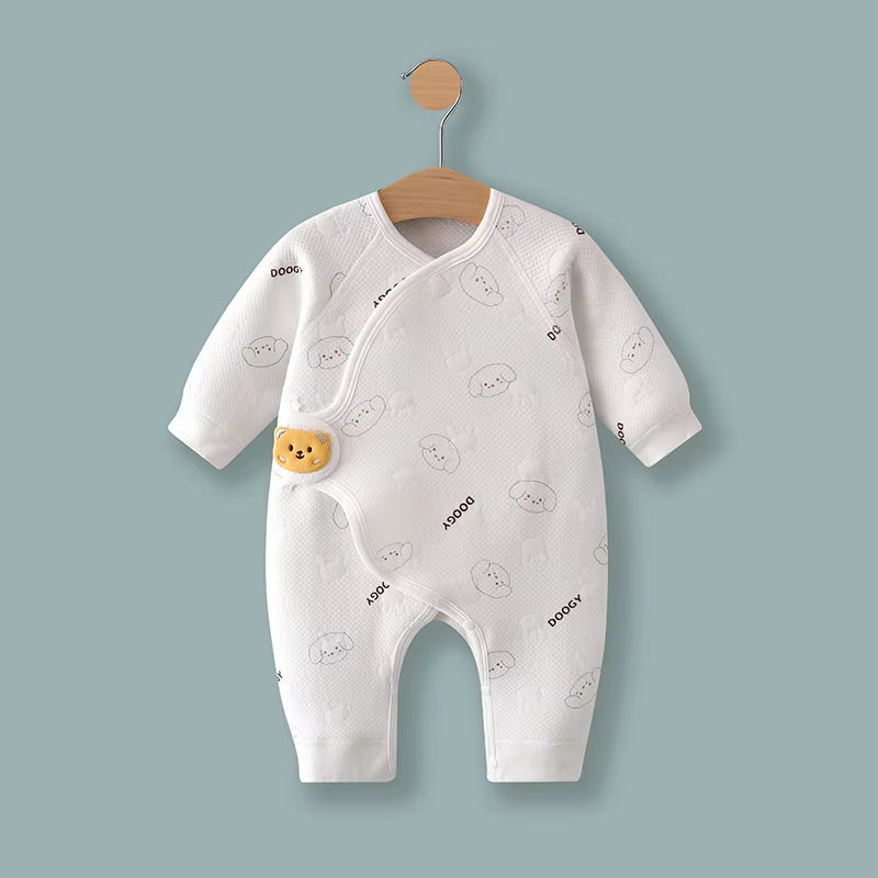 Organic Cotton Baby Rompers - Wrap Closure