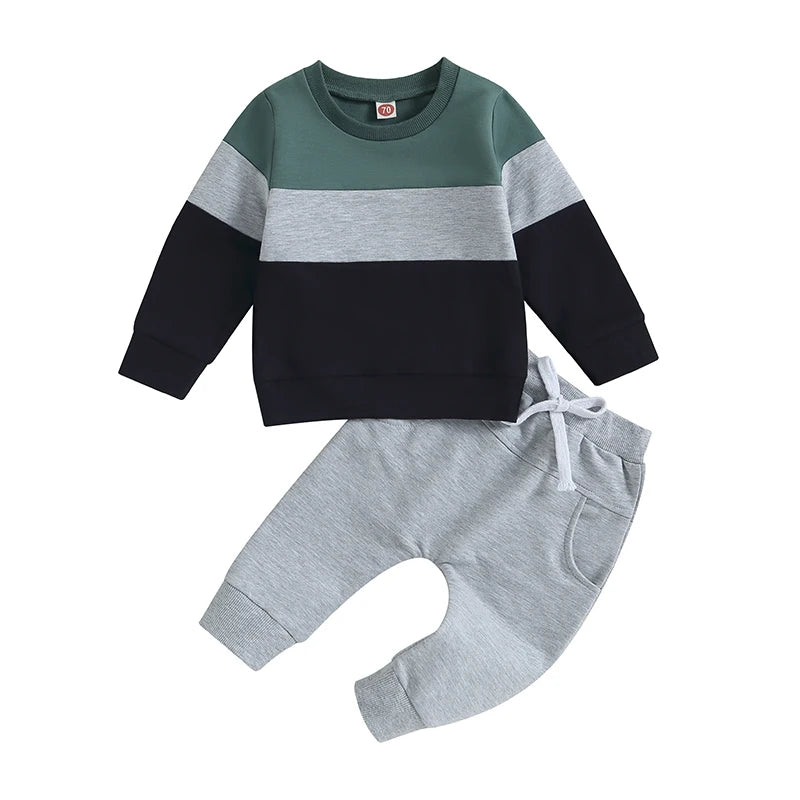 2-Piece Cotton Outfit Set - Rainbow Top and Pants