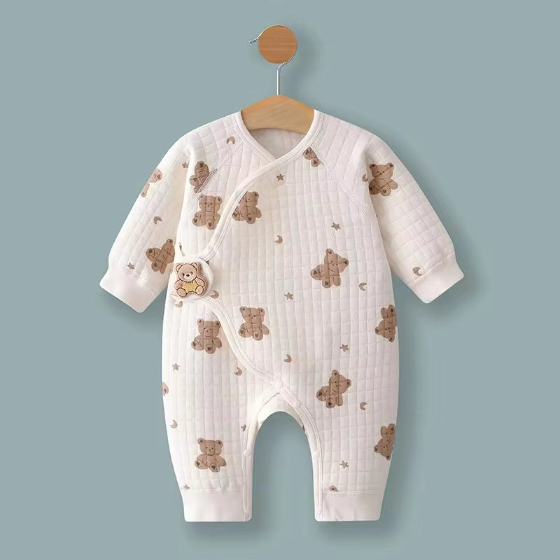 Organic Cotton Baby Rompers - Wrap Closure