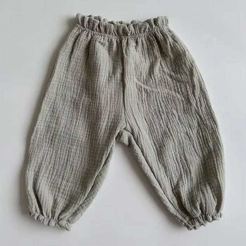 Organic Cotton Baby Pants for Newborns and Toddlers - Soft Muslin Apparel with Cute Prints for All Seasons