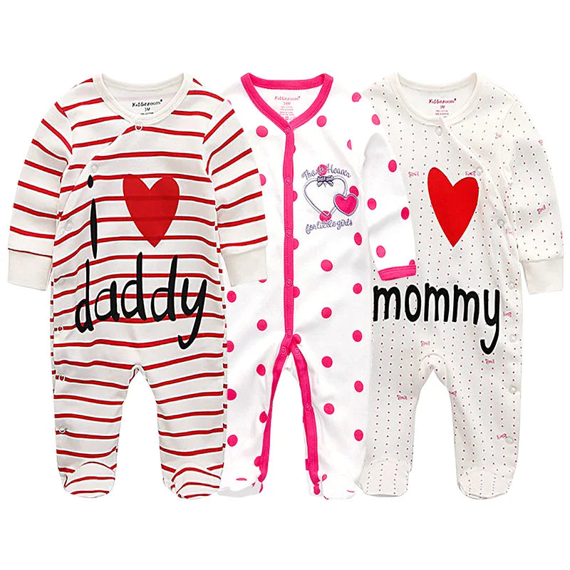 Unisex Organic Cotton Long Sleeve Footed Pyjamas for Newborns