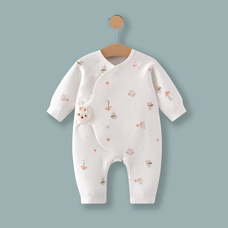 Organic Cotton Baby Rompers - Wrap Closure