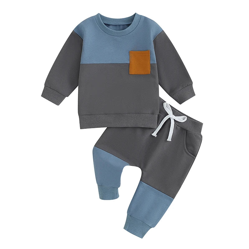 2-Piece Cotton Outfit Set - Rainbow Top and Pants