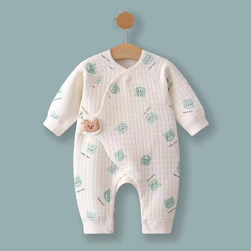 Organic Cotton Baby Rompers - Wrap Closure