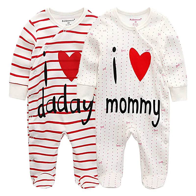 Unisex Organic Cotton Long Sleeve Footed Pyjamas for Newborns