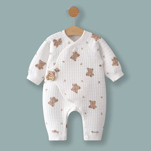 0-6 Months Baby Rompers for Spring and Autumn - 100% Cotton Long Sleeve Pajamas for Newborn Girls and Boys