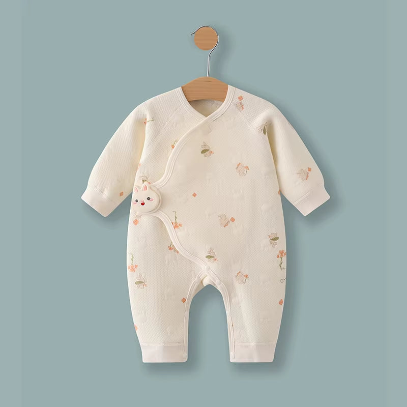 Organic Cotton Baby Rompers - Wrap Closure