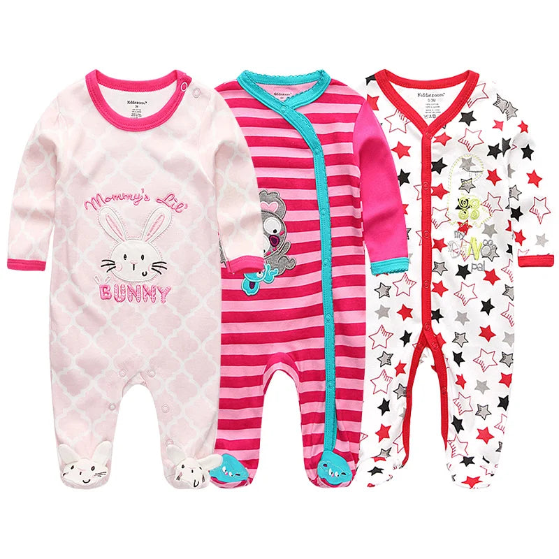 Unisex Organic Cotton Long Sleeve Footed Pyjamas for Newborns