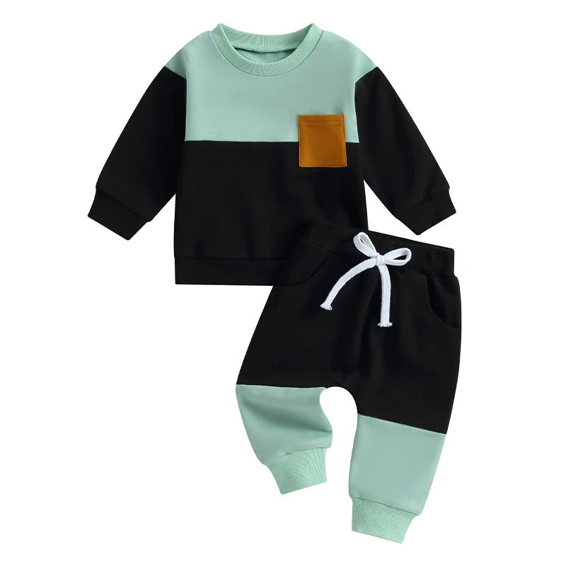 2-Piece Cotton Outfit Set - Rainbow Top and Pants