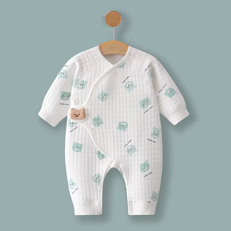 Organic Cotton Baby Rompers - Wrap Closure