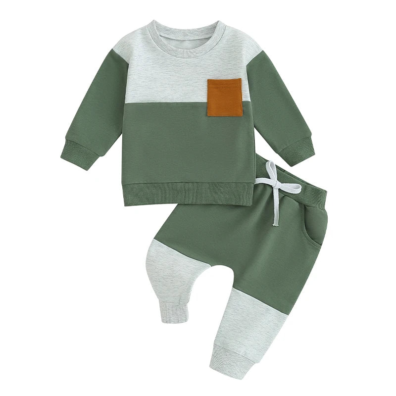 2-Piece Cotton Outfit Set - Rainbow Top and Pants