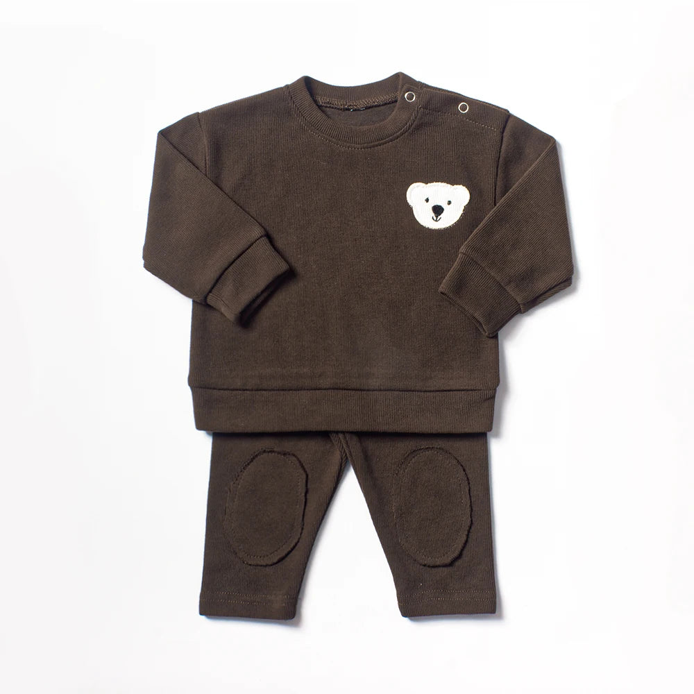 Organic Cotton Casual Set - Long Sleeve Sweatshirt and Pants 2-Piece Sports Suit