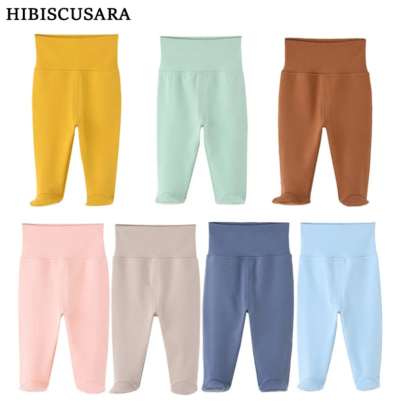 Organic Cotton High Waist Infant Pants for Boys and Girls - Spring Autumn Collection