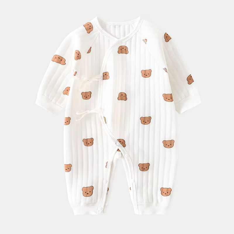 100% Cotton Soft Cartoon Bear Sleepwear Set with Hat