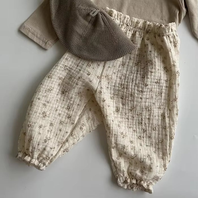 Organic Cotton Baby Pants for Newborns and Toddlers - Soft Muslin Apparel with Cute Prints for All Seasons