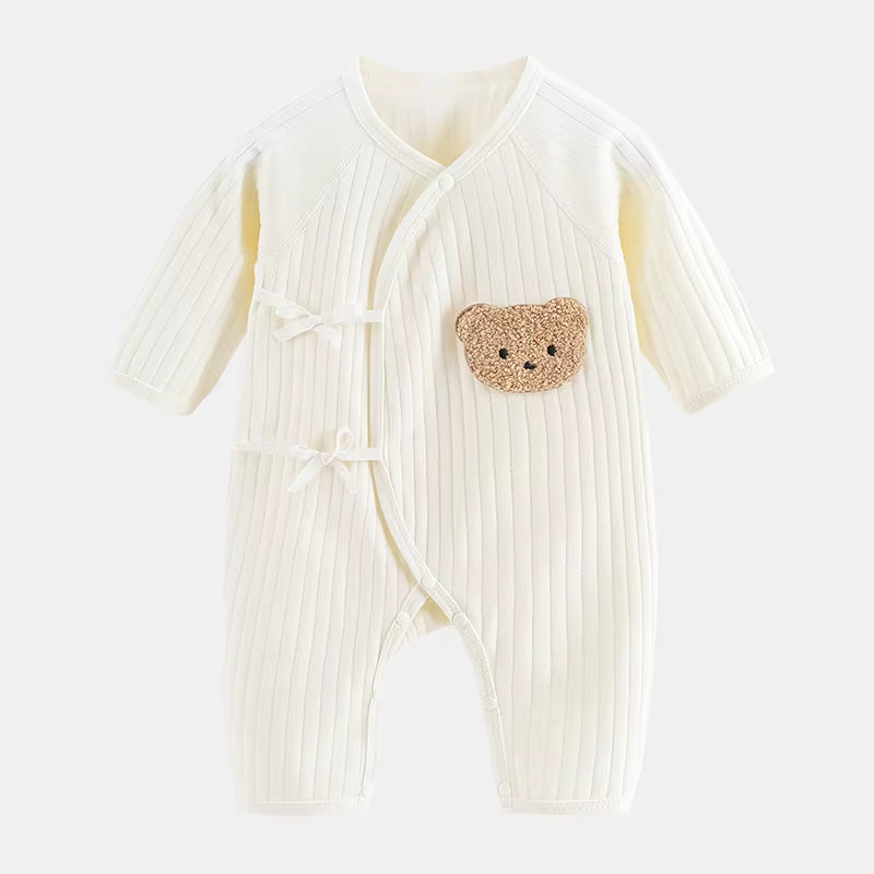 100% Cotton Soft Cartoon Bear Sleepwear Set with Hat