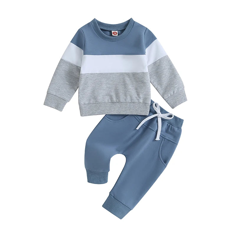 2-Piece Cotton Outfit Set - Rainbow Top and Pants