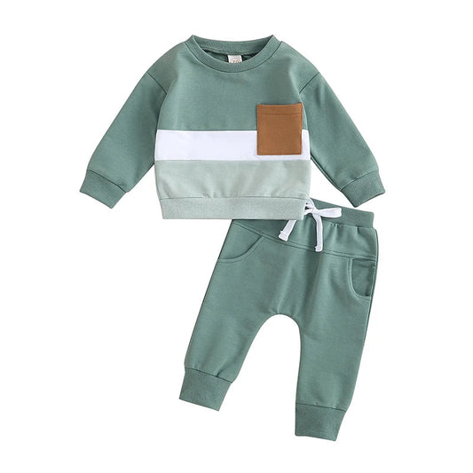 2-Piece Cotton Outfit Set - Rainbow Top and Pants