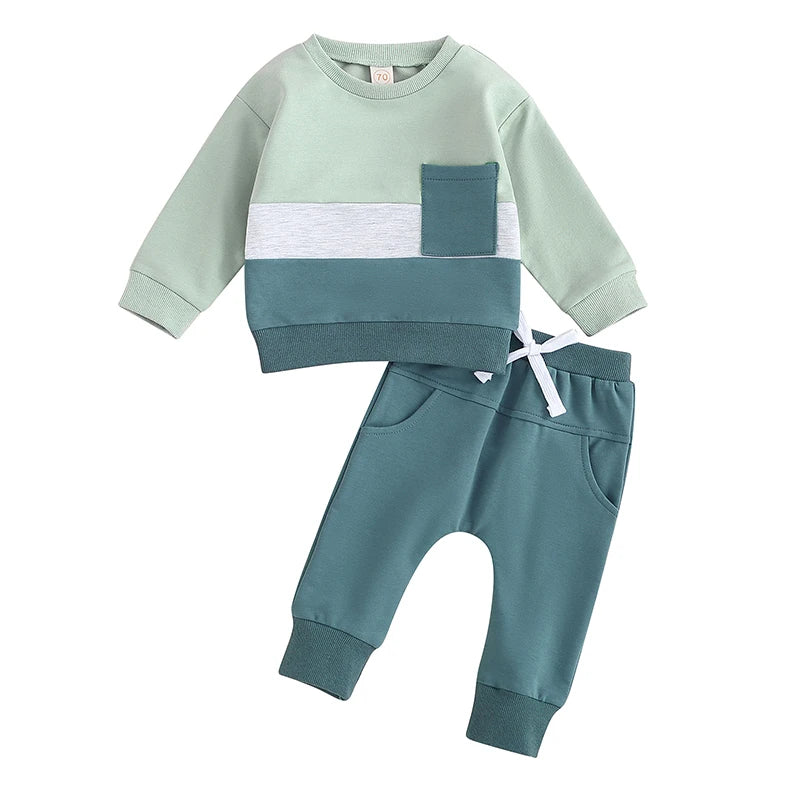 2-Piece Cotton Outfit Set - Rainbow Top and Pants