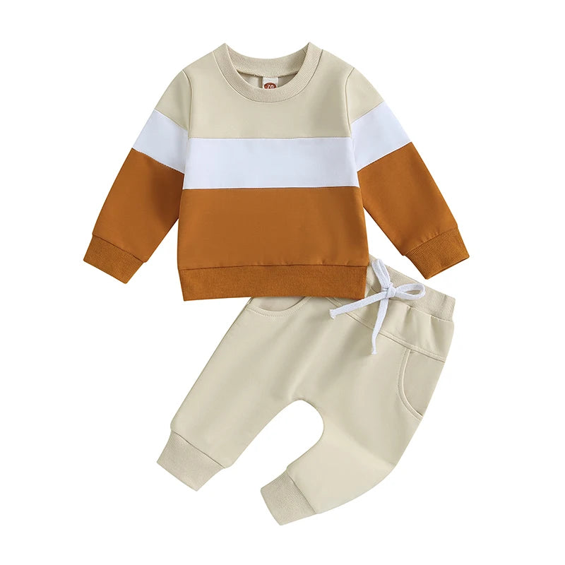 2-Piece Cotton Outfit Set - Rainbow Top and Pants