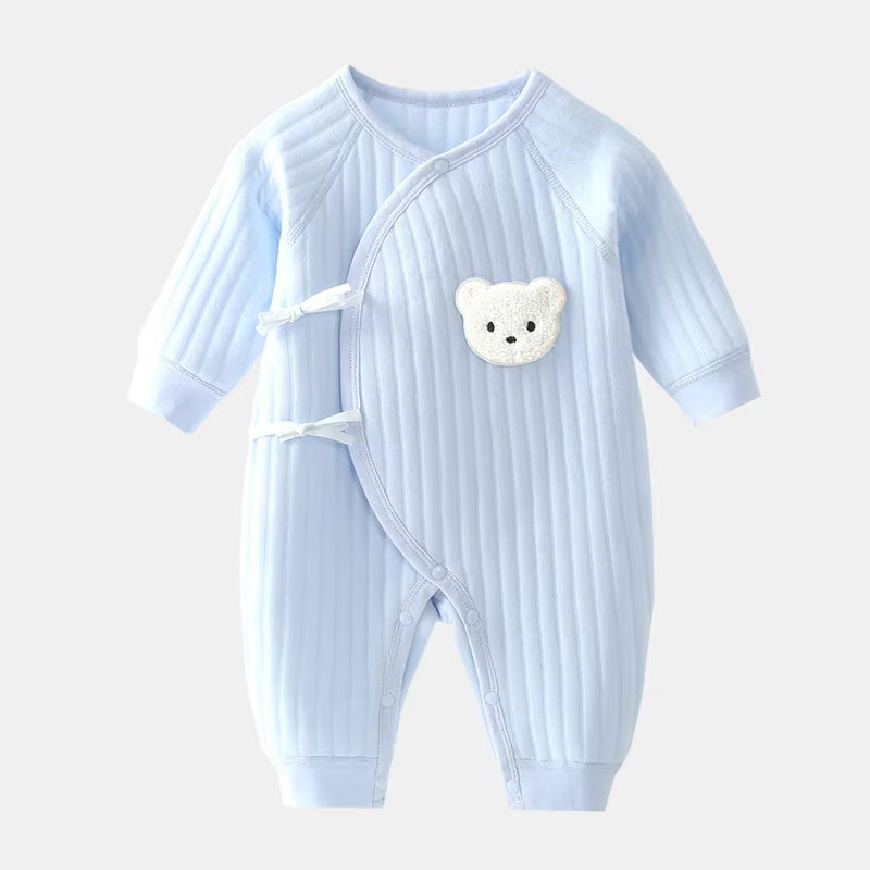 100% Cotton Soft Cartoon Bear Sleepwear Set with Hat