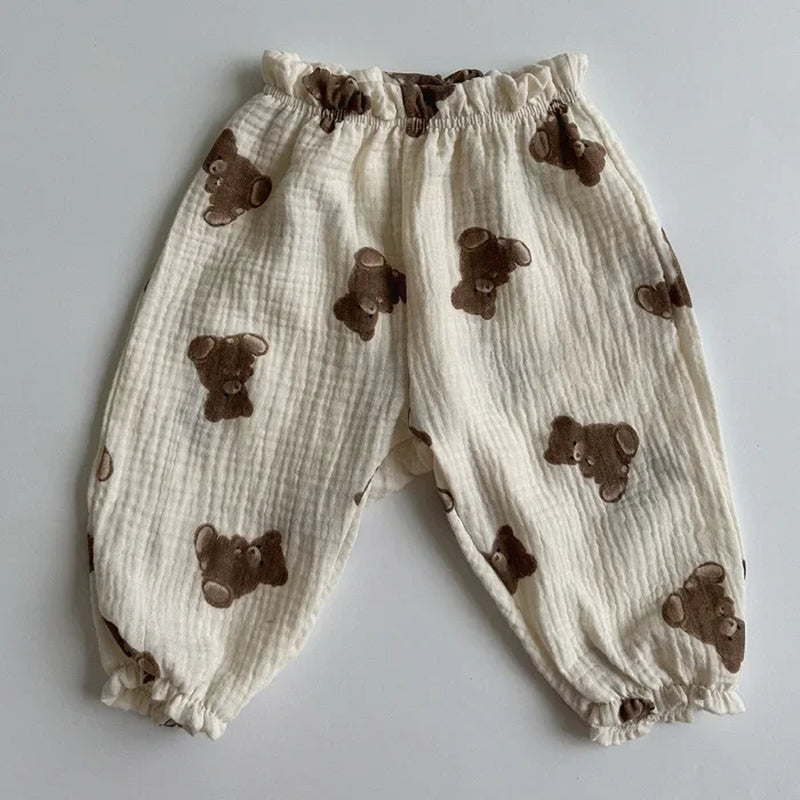 Organic Cotton Baby Pants for Newborns and Toddlers - Soft Muslin Apparel with Cute Prints for All Seasons